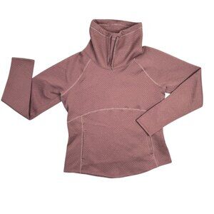 Marmot Annie Quilted Sweatshirt Womens Large Pink Long Sleeve Cowl Neck Pullover